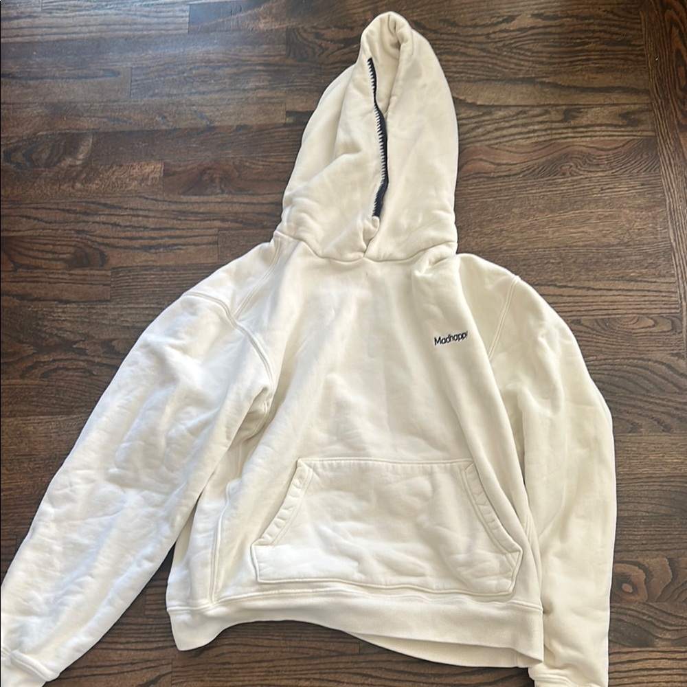 Madhappy White Hoodie With Navy Accents